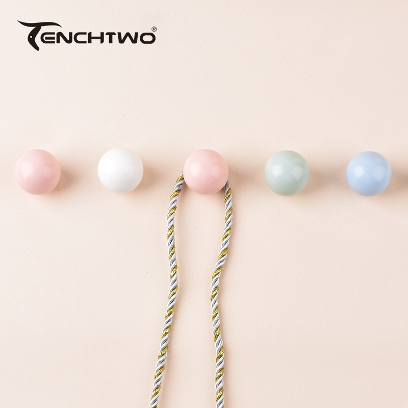 Cabinet Knob Round - Round Ceramic Hook Clothes Hanger Hook