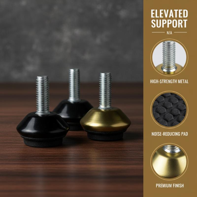 Furniture Screw Type - 4Pcs Adjustable Furniture Levelers, M61523MM Thread