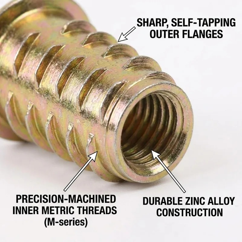 M4 M5 M6 M8 Threaded Insert Nu - đánh giá và giá Furniture Hardware Threaded Inserts