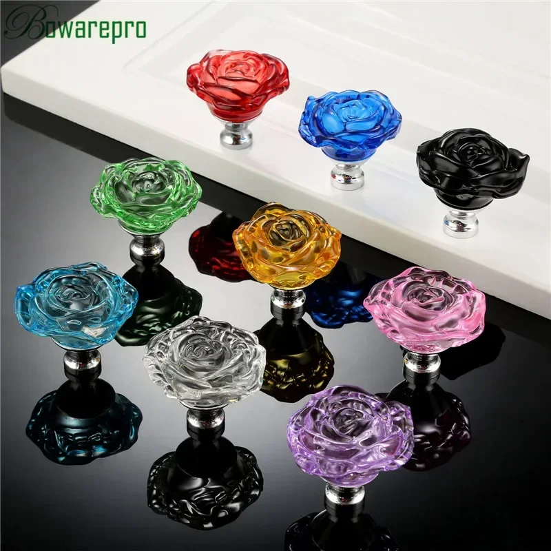 Bowarepro 50MM Pha Lê Hoa Hồng - đánh giá và giá Cabinet Knob Round