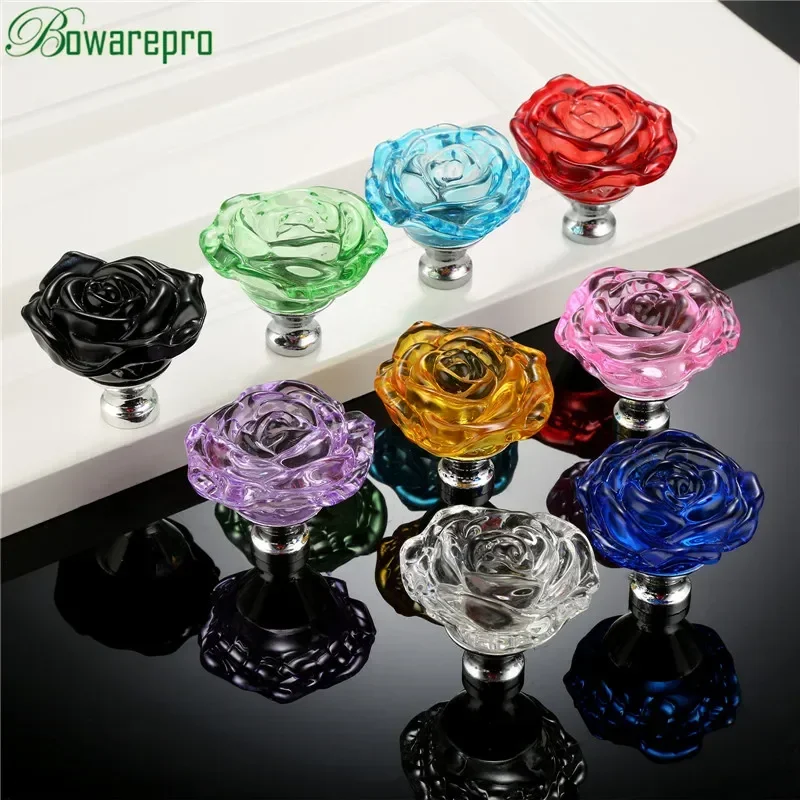 Bowarepro 50MM Pha Lê Hoa Hồng - đánh giá và giá Cabinet Knob Round