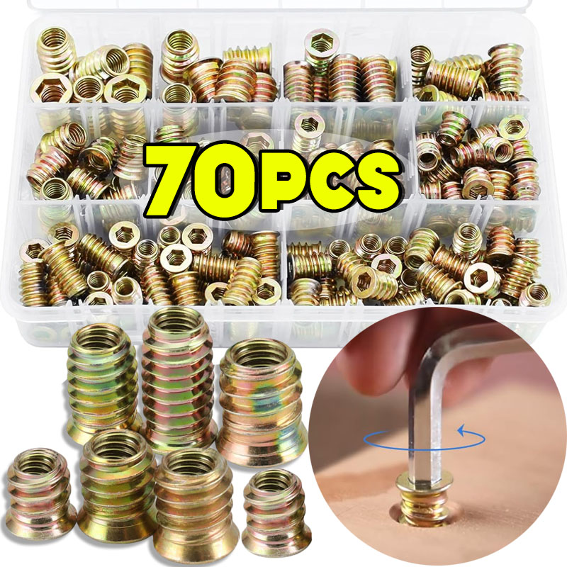 70pcs Threaded Insert Nut E-nu - đánh giá và giá Furniture Hardware Threaded Inserts