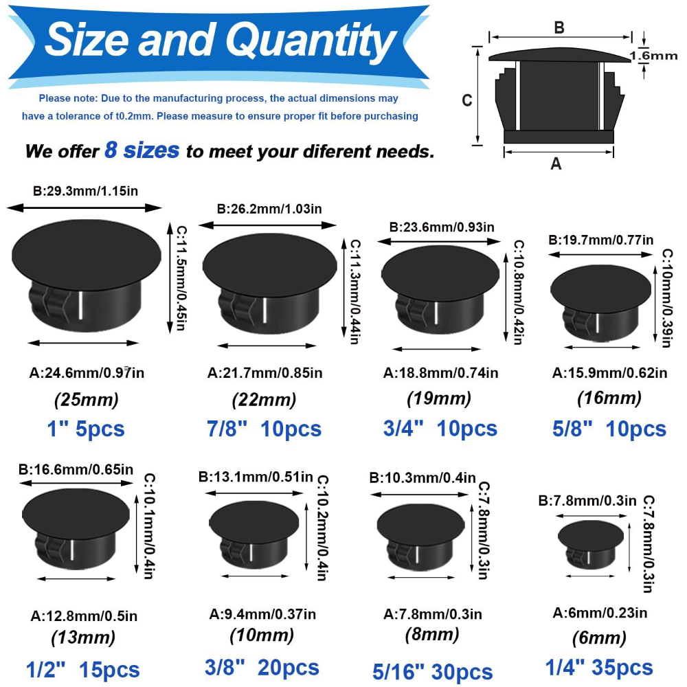 135pcs Black Cover Screw-type  - đánh giá và giá Furniture Screw Type
