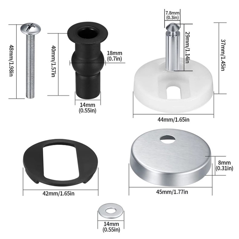 2Pcs Toilet Seat Top Fix Hinge - đánh giá và giá Furniture Screw Type