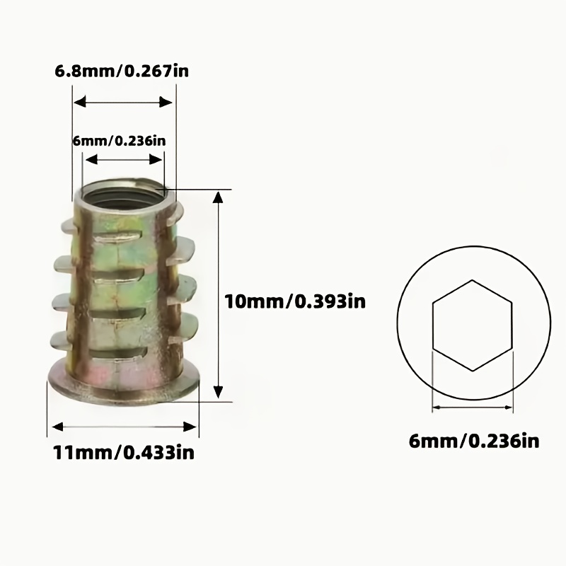 100Pcs Galvanized Alloy Thread - đánh giá và giá Furniture Hardware Threaded Inserts