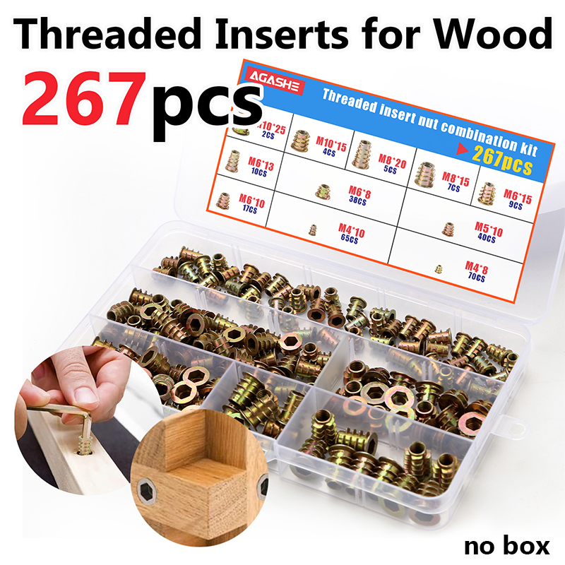 267pcs Hex Drive Threaded Inse - đánh giá và giá Furniture Hardware Threaded Inserts